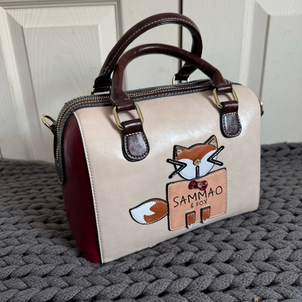 Sammao & Fox satchel bag, color block box leather